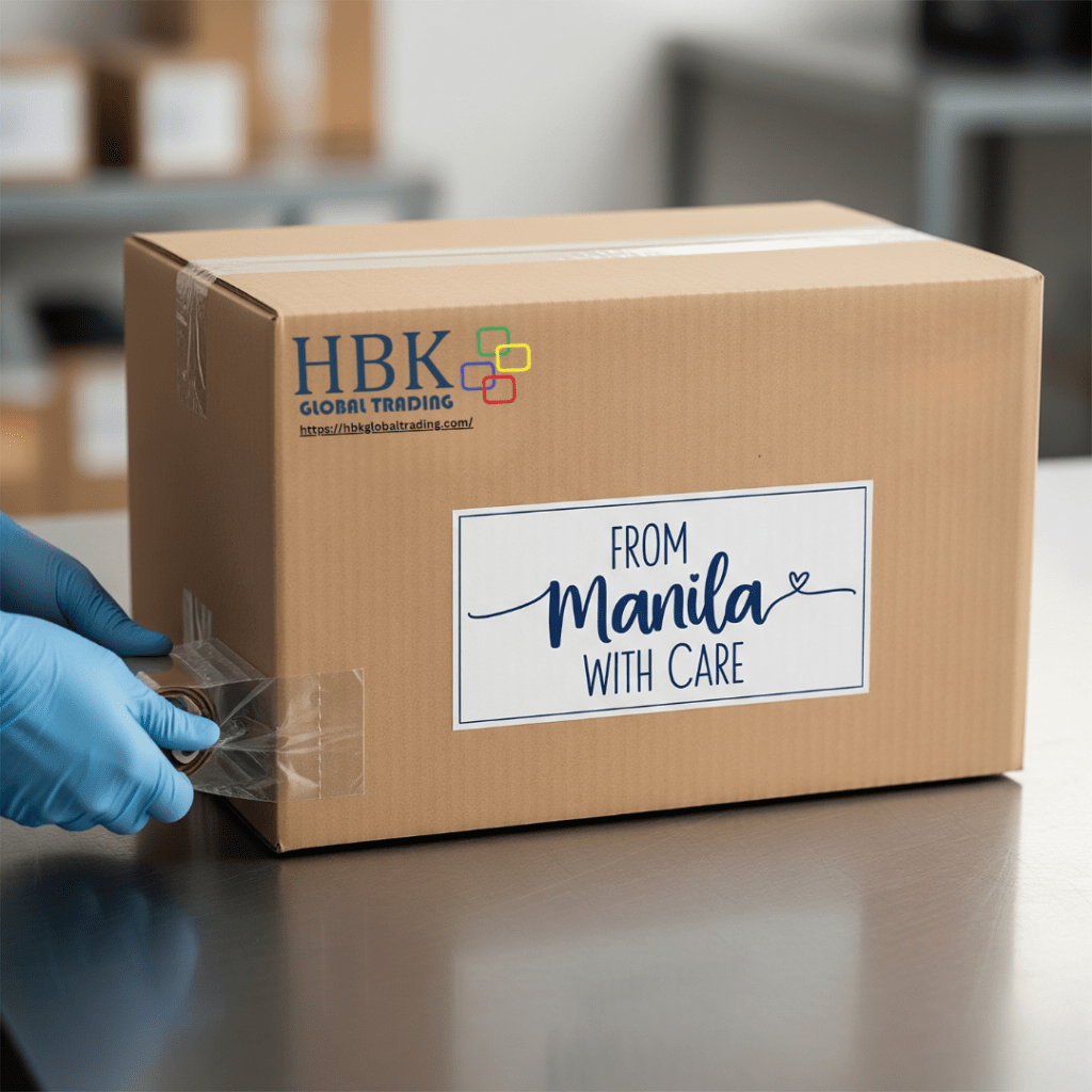 A box labeled 'Export' for international shipping.