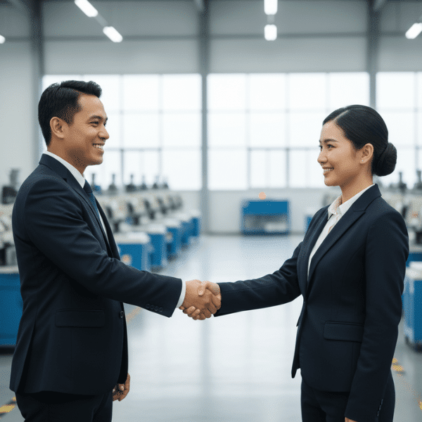 A professional using a digital service for supplier payment solutions.