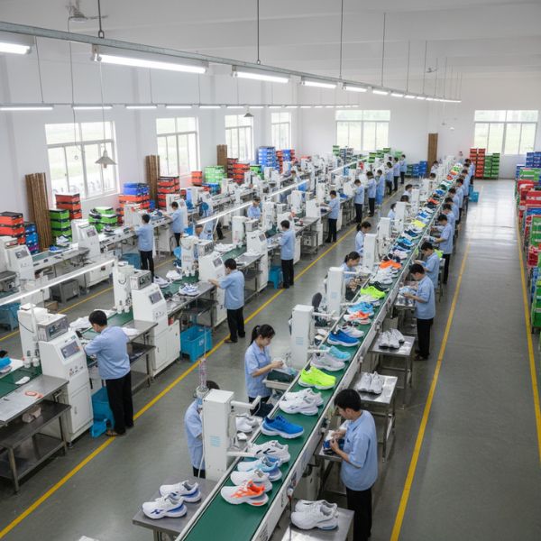 inside a footwear factory in Vietnam.