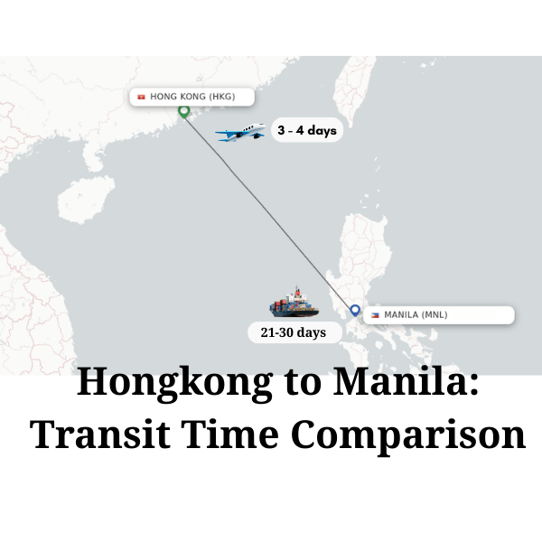 A cargo plane taking off from Hong Kong International Airport, illustrating air freight Hong Kong to Philippines with leadtime