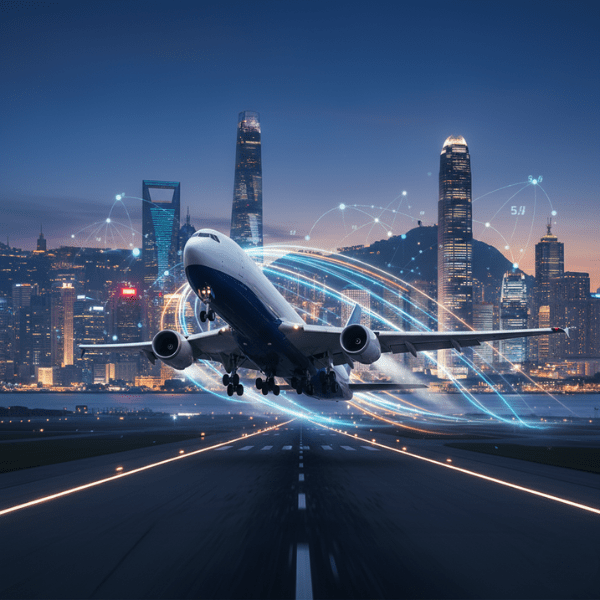 Loading cargo for air freight from Asia.