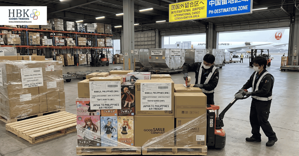 Japan to Philippines air shipping anime figures consolidated at Narita freight hub