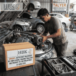 Mechanic installing an urgent auto part flown from Thailand by HBK air freight