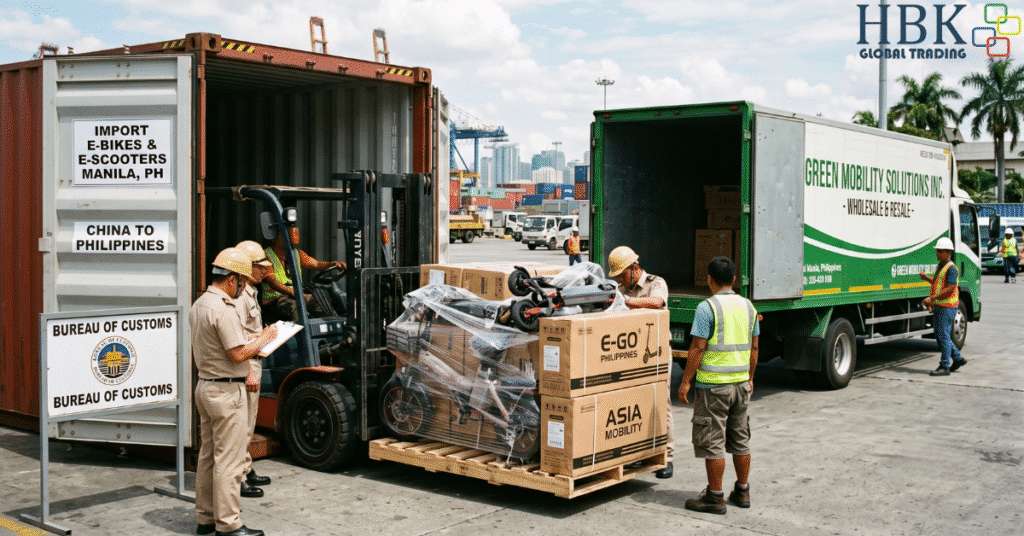 importing e-bikes and e-scooters to the Philippines for resale
